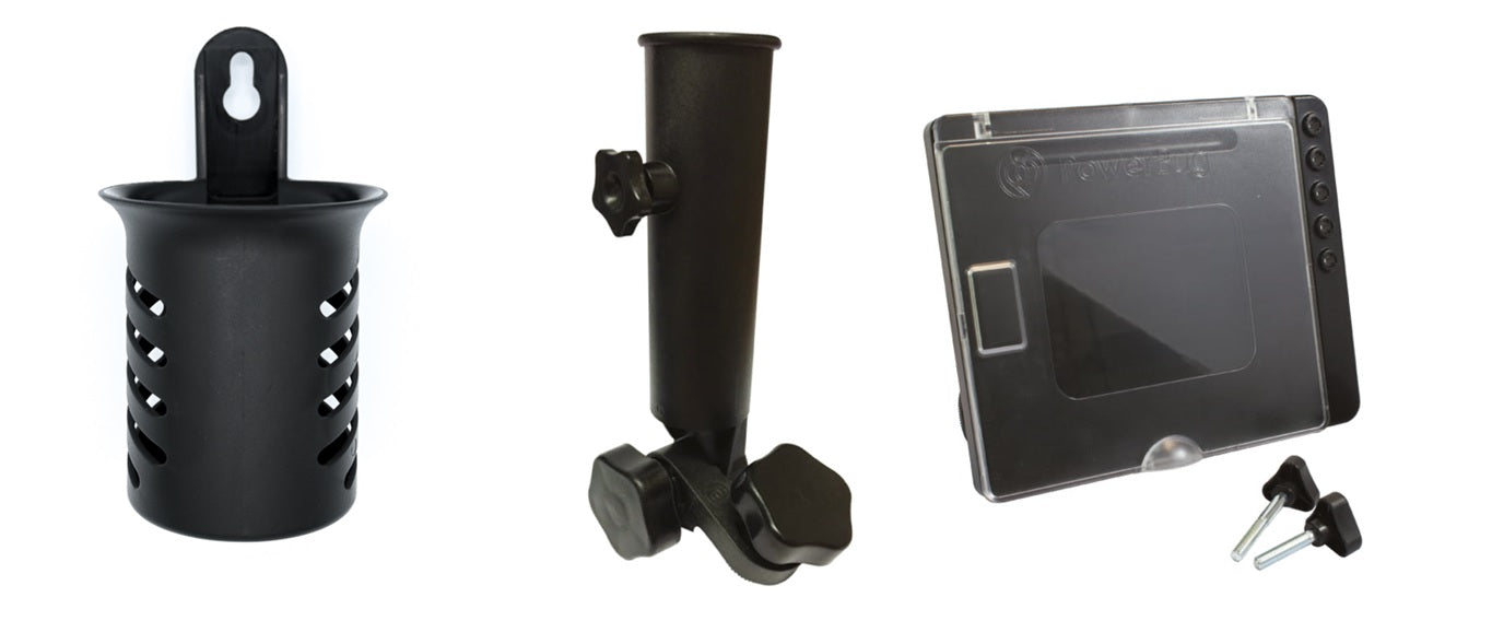 PowerBug ACCESSORY BUNDLE (Drink Holder, Umbrella Holder, Scorecard Holder)